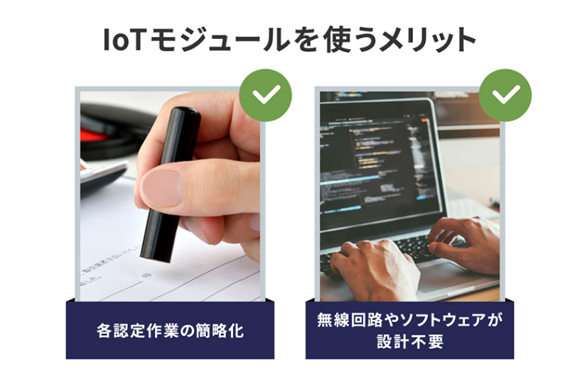 各認定作業の簡略化、無線回路やソフトウェアが設計不要